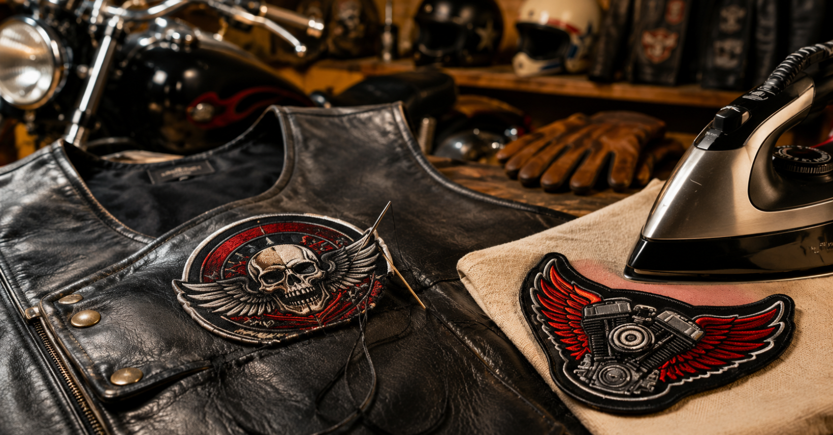 Pros and Cons of Iron-On vs. Sew-On Motorcycle Patches